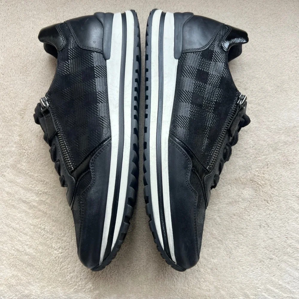 Gabor Comfort OptiFit Women 6.5 H US 9 Black‎ Leather Fashion Sneakers Side Zip